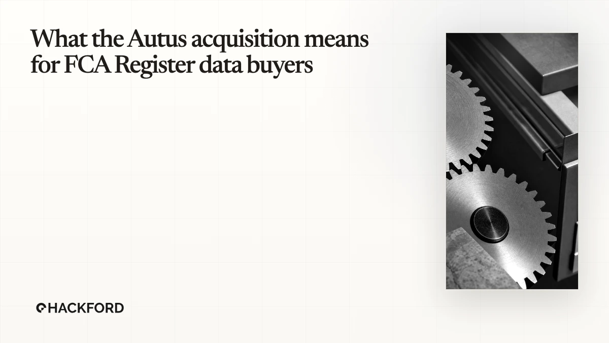 What does the acquisition of Autus Data Services mean for FCA Register data buyers?
