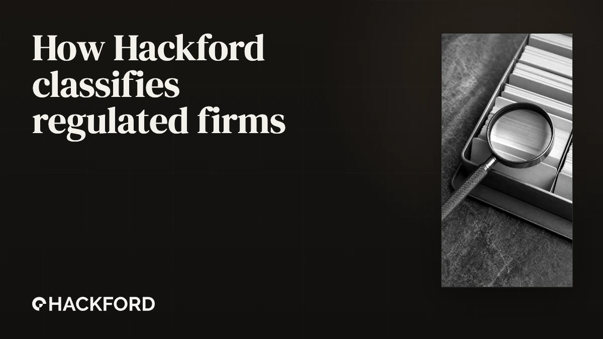 How Hackford classifies FCA-regulated firms for market intelligence