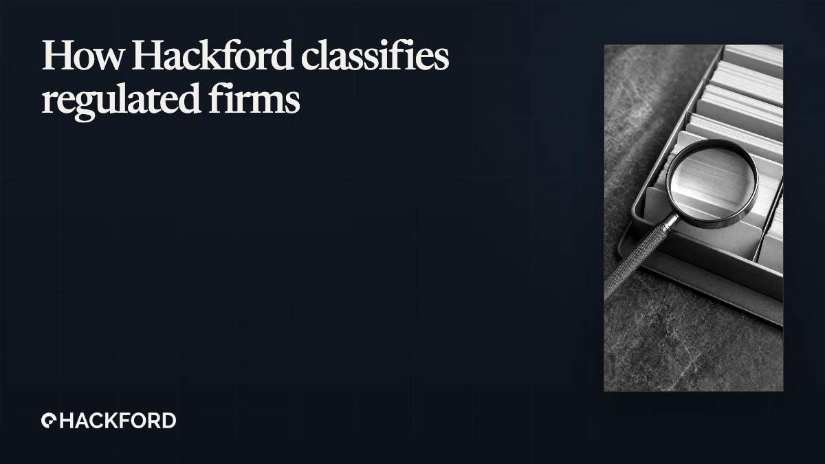 How Hackford classifies FCA-regulated firms for market intelligence