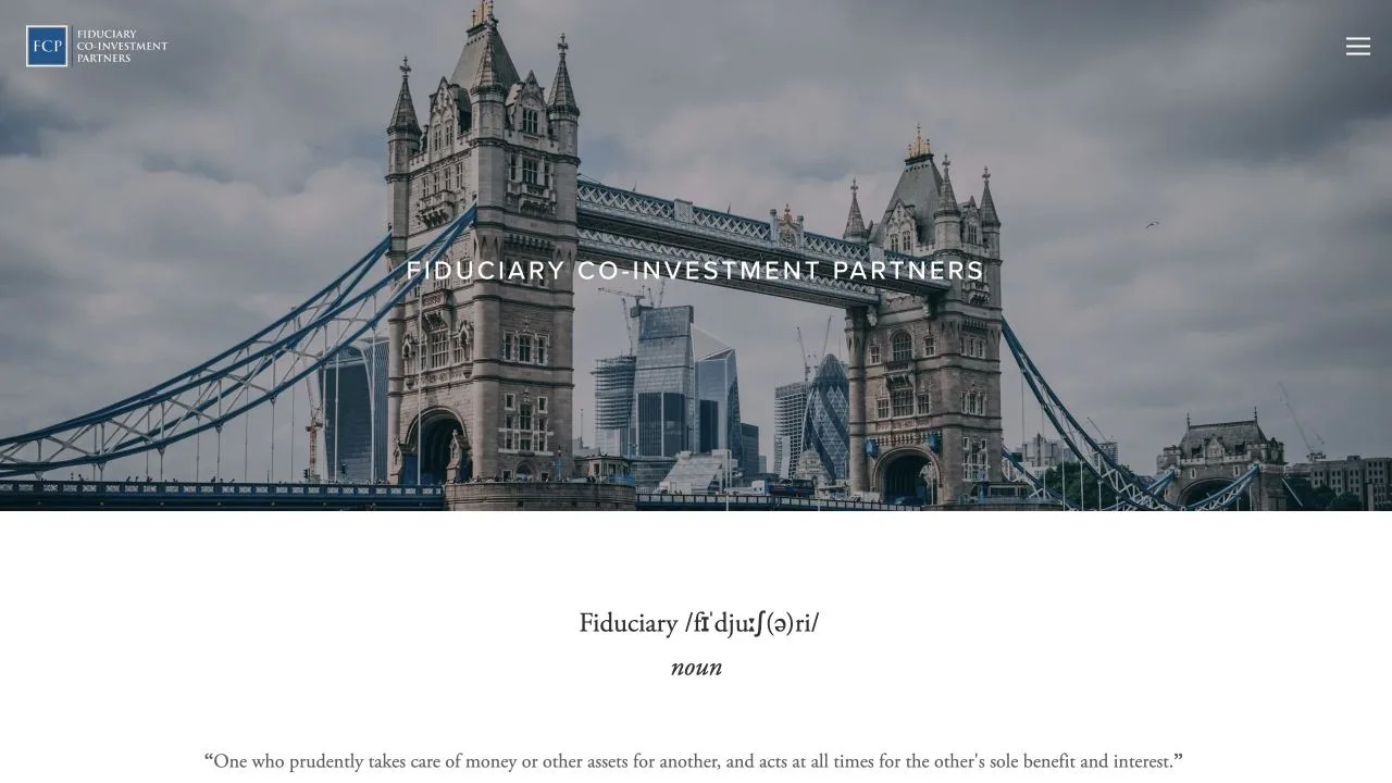 Fiduciary Co-Investment Partners website homepage