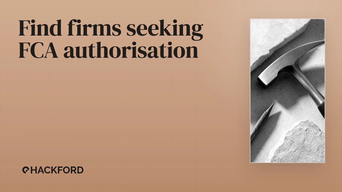 Find firms seeking FCA authorisation