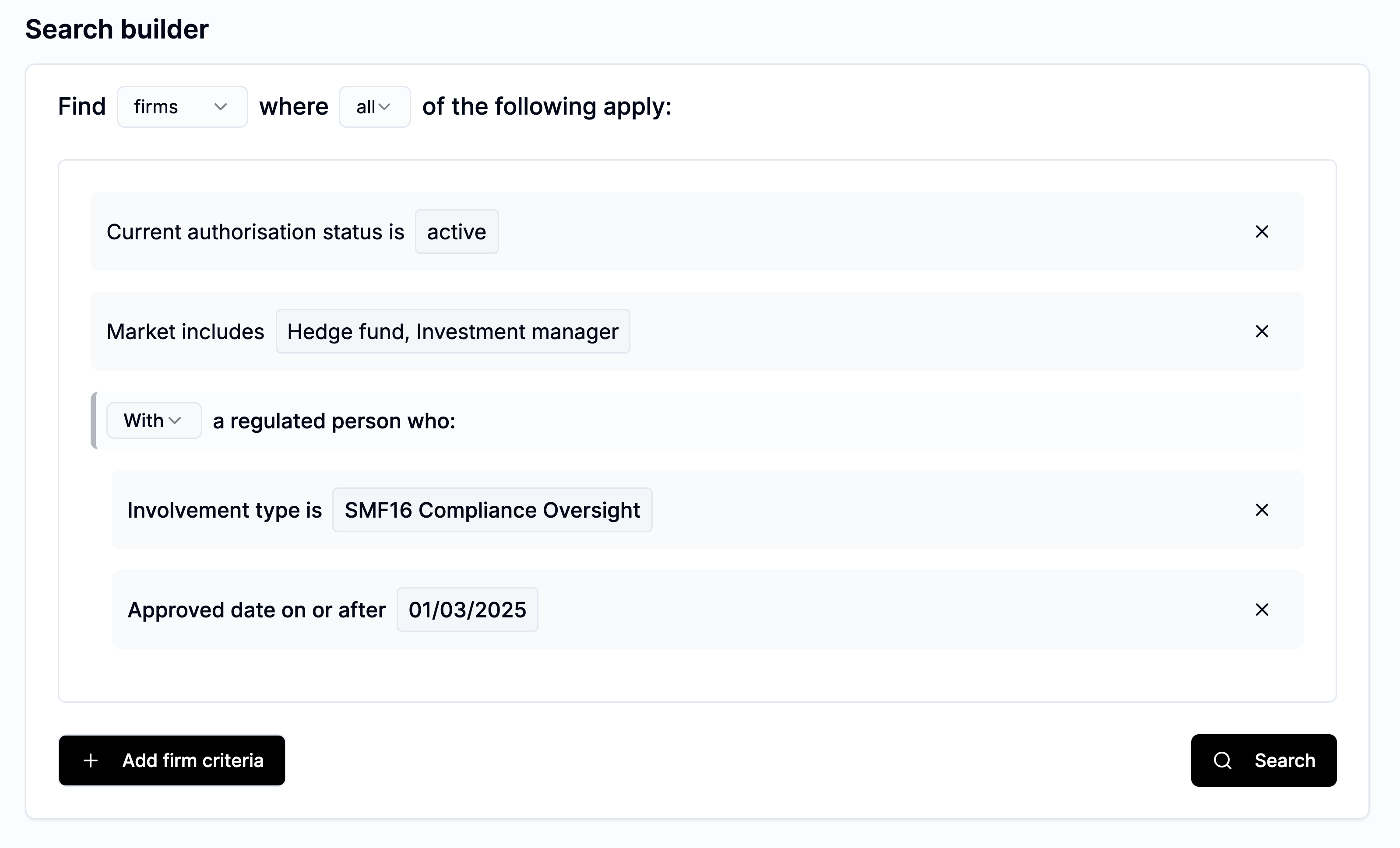 Using Hackford to search over FCA Register data